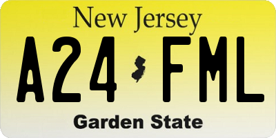 NJ license plate A24FML
