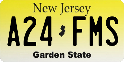 NJ license plate A24FMS