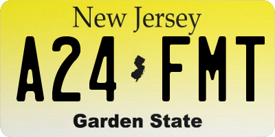 NJ license plate A24FMT