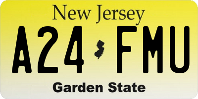 NJ license plate A24FMU