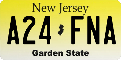 NJ license plate A24FNA