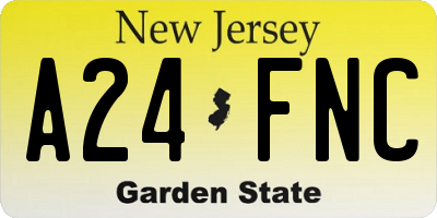 NJ license plate A24FNC