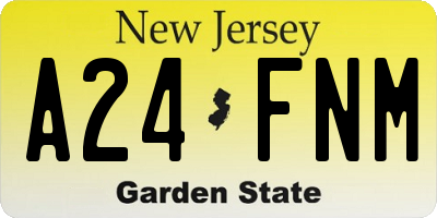 NJ license plate A24FNM