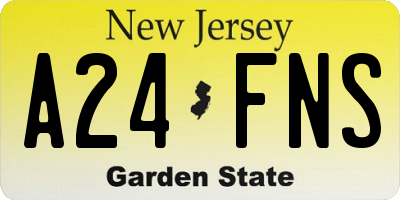 NJ license plate A24FNS