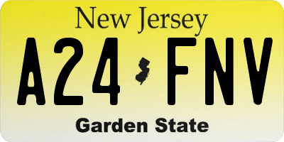 NJ license plate A24FNV