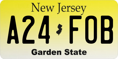 NJ license plate A24FOB