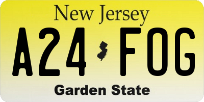 NJ license plate A24FOG