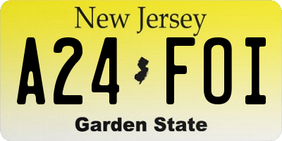 NJ license plate A24FOI