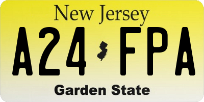 NJ license plate A24FPA