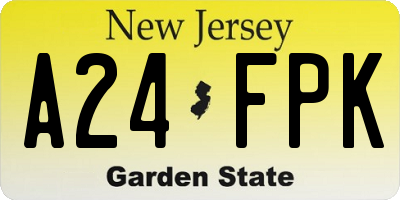 NJ license plate A24FPK