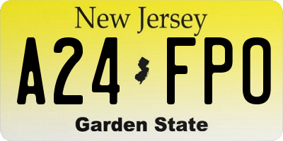 NJ license plate A24FPO