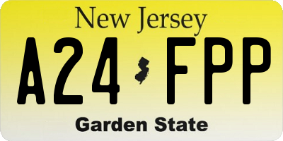NJ license plate A24FPP