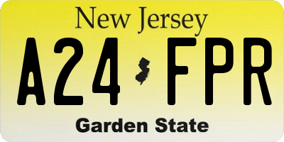 NJ license plate A24FPR