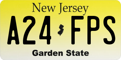 NJ license plate A24FPS
