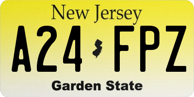 NJ license plate A24FPZ