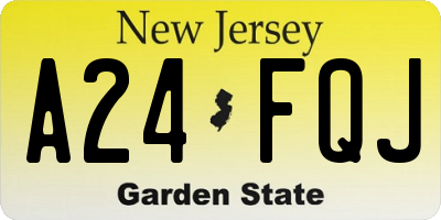 NJ license plate A24FQJ