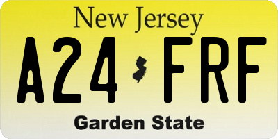 NJ license plate A24FRF