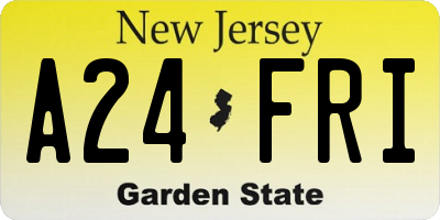 NJ license plate A24FRI