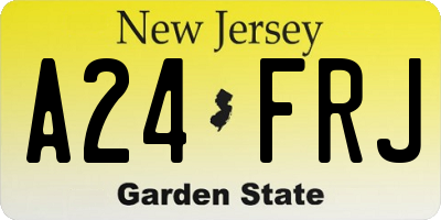 NJ license plate A24FRJ