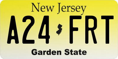 NJ license plate A24FRT