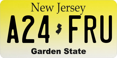 NJ license plate A24FRU