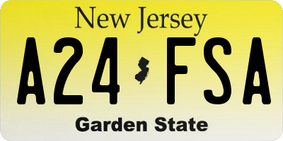 NJ license plate A24FSA