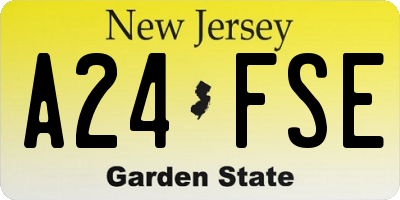 NJ license plate A24FSE