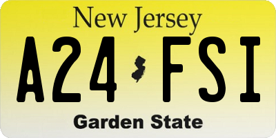NJ license plate A24FSI