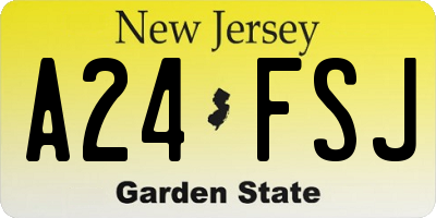 NJ license plate A24FSJ