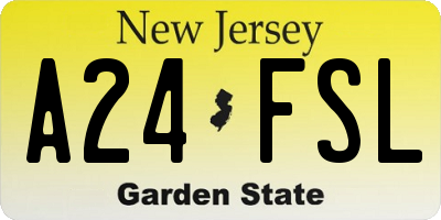 NJ license plate A24FSL