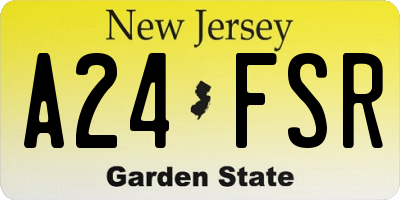 NJ license plate A24FSR
