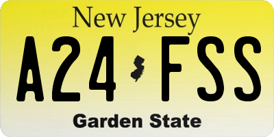NJ license plate A24FSS