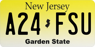 NJ license plate A24FSU