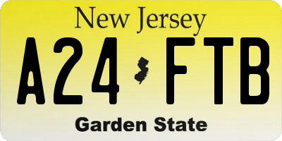 NJ license plate A24FTB