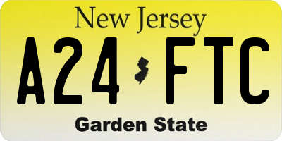 NJ license plate A24FTC