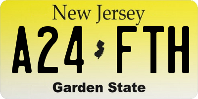 NJ license plate A24FTH