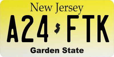 NJ license plate A24FTK