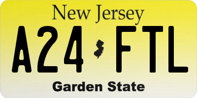 NJ license plate A24FTL