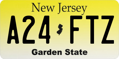 NJ license plate A24FTZ