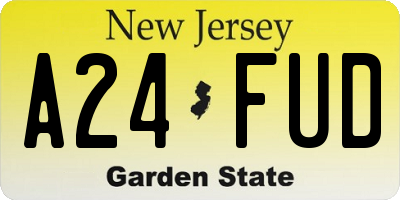 NJ license plate A24FUD