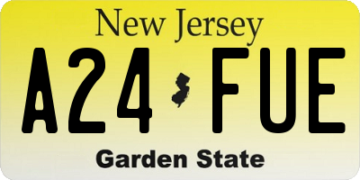 NJ license plate A24FUE
