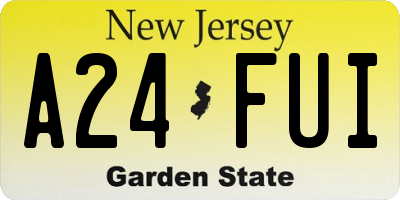 NJ license plate A24FUI