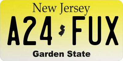 NJ license plate A24FUX