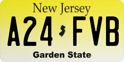 NJ license plate A24FVB
