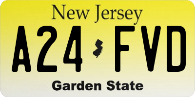 NJ license plate A24FVD