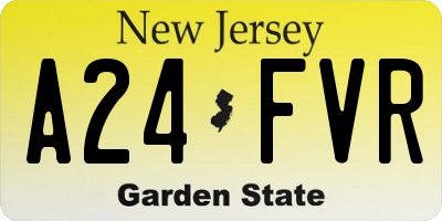 NJ license plate A24FVR