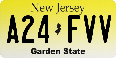 NJ license plate A24FVV