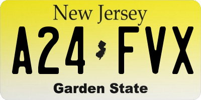 NJ license plate A24FVX