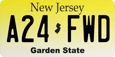 NJ license plate A24FWD