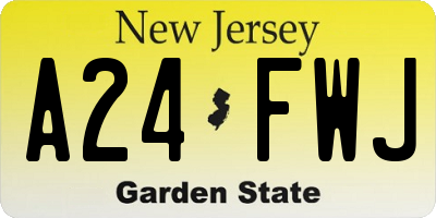 NJ license plate A24FWJ